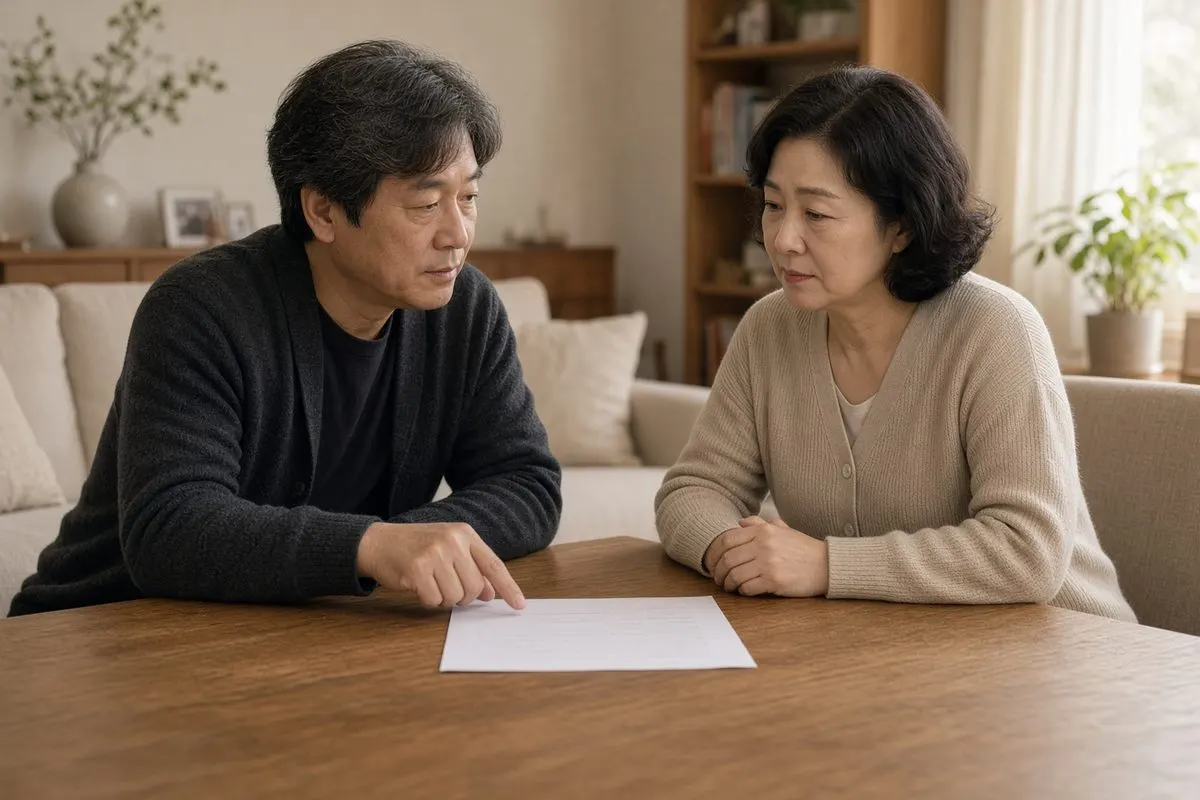 인정서를 살펴보는 형제